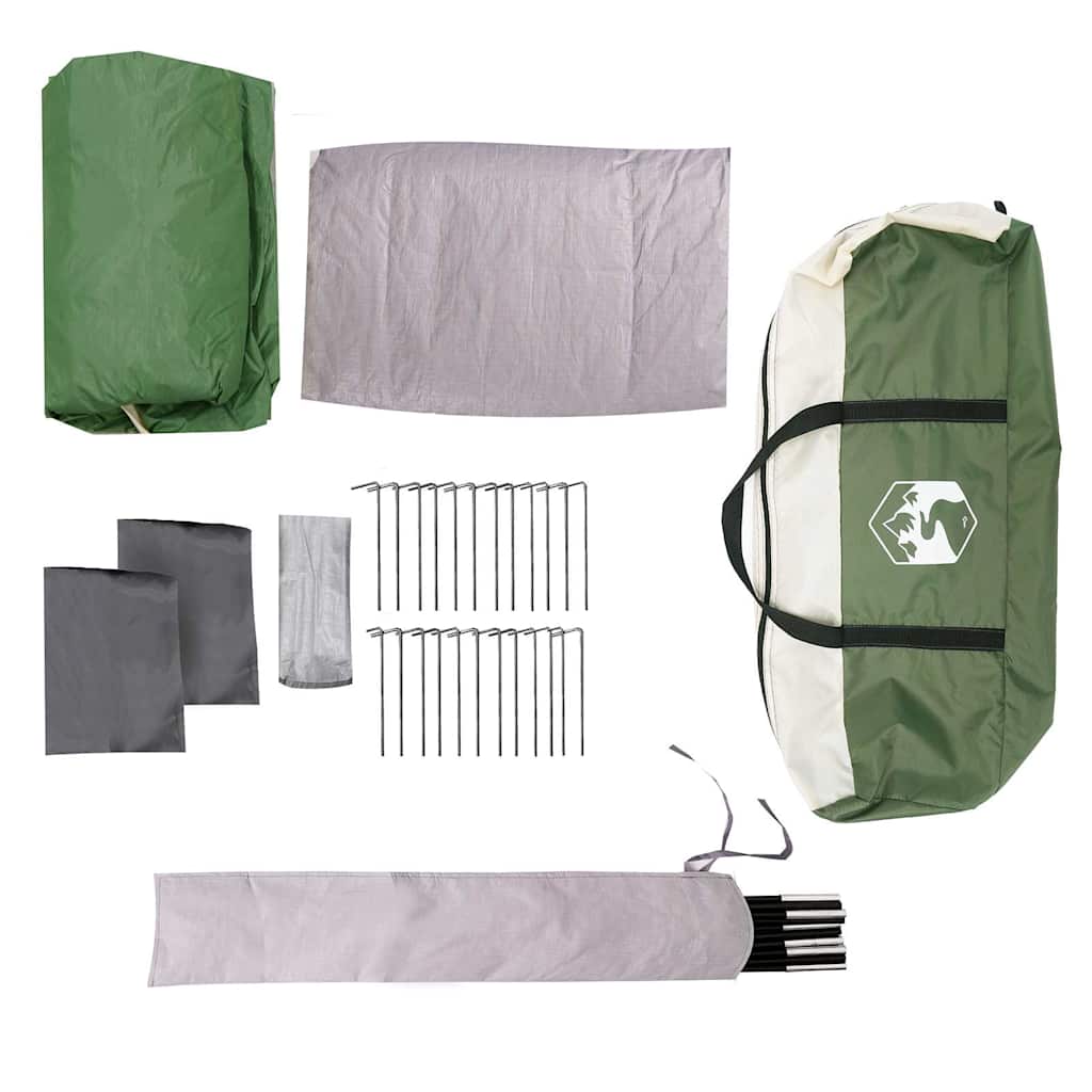 Family Tent with Porch 9 Person Capacity Green Waterproof