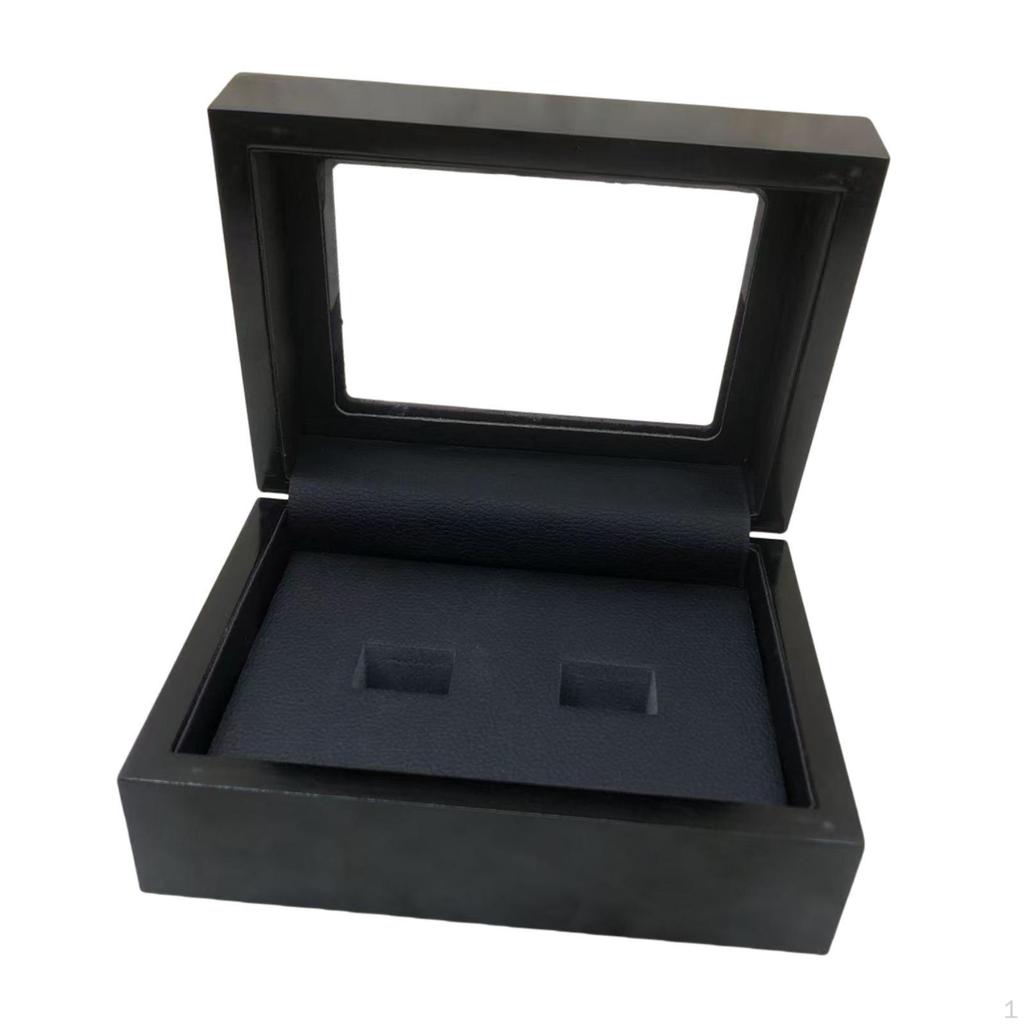 Box with Presentation Stand, Holder, Jewelry Organizer, Wooden Surface Smooth PU Coating,