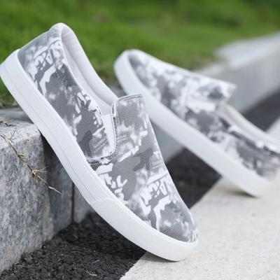 Casual Shoes for Men Printing Summer Sneakers Slip-on Round Toe Classic Original Legitimate Cheap Liquidation Low Price Man Shoe