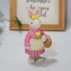 Easter Bunny Figurine Resin Woven Rabbit Statue Party Background Decor Accessory