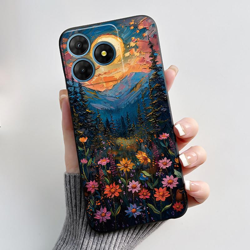 For Oscal Flat 2 2C Case Cute Love Rabbit Black Soft Silicone Protective Back Cover For Blackview Oscal Flat 2 2C Phone Cases