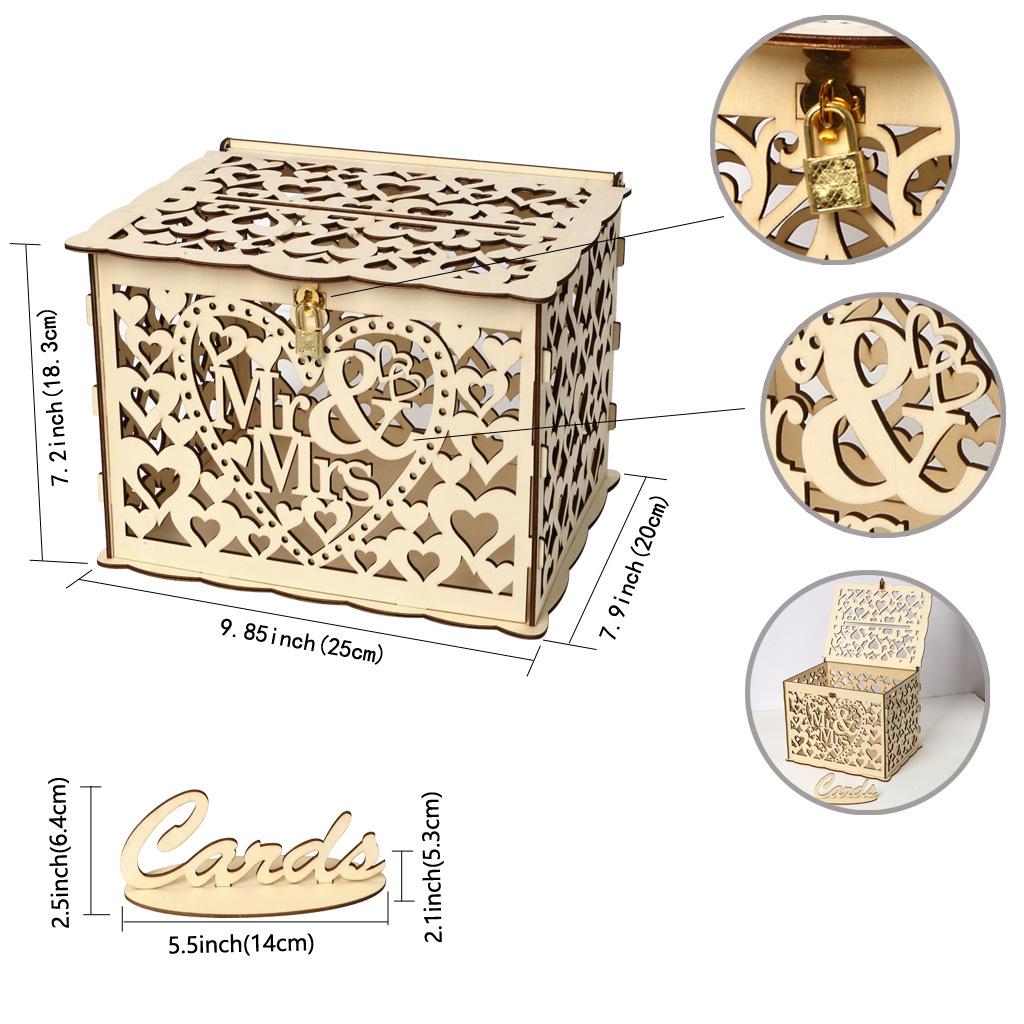 DIY Wooden Wedding Card Box and Business Card Holder