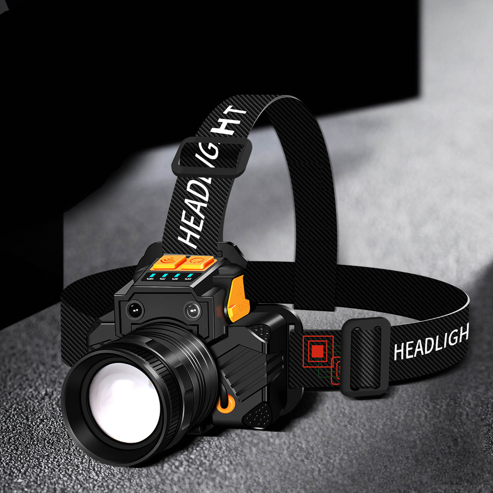 

Светодиодный налобный фонарь с датчиком, поворотный зум, USB-зарядка, налобный фонарь, яркий свет, уличный фонарик, налобный фонарь