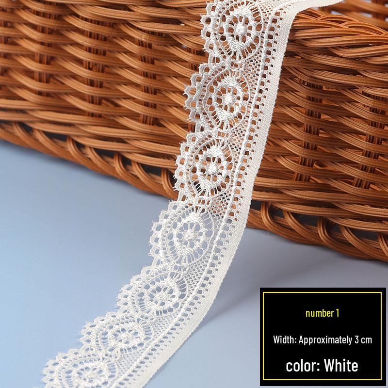 

Black & White Elastic Lace Trim for DIY Fabric & Accessories