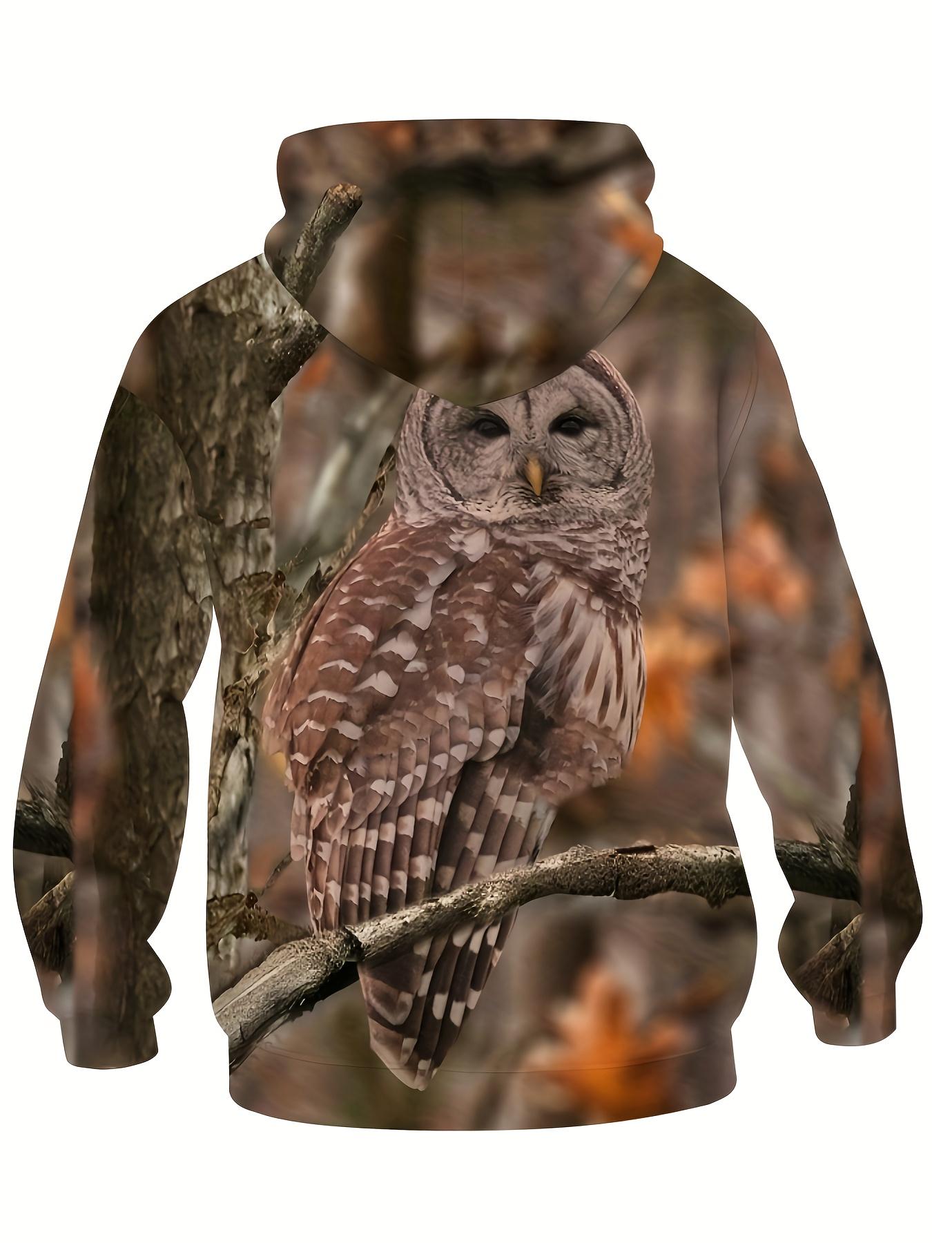 Винтажные толстовки с 3D-принтом совы мужская модная толстовка с капюшоном с совами птицами худи пуловеры спортивный костюм в стиле Харадзюку мужская одежда 5XL 1634₽