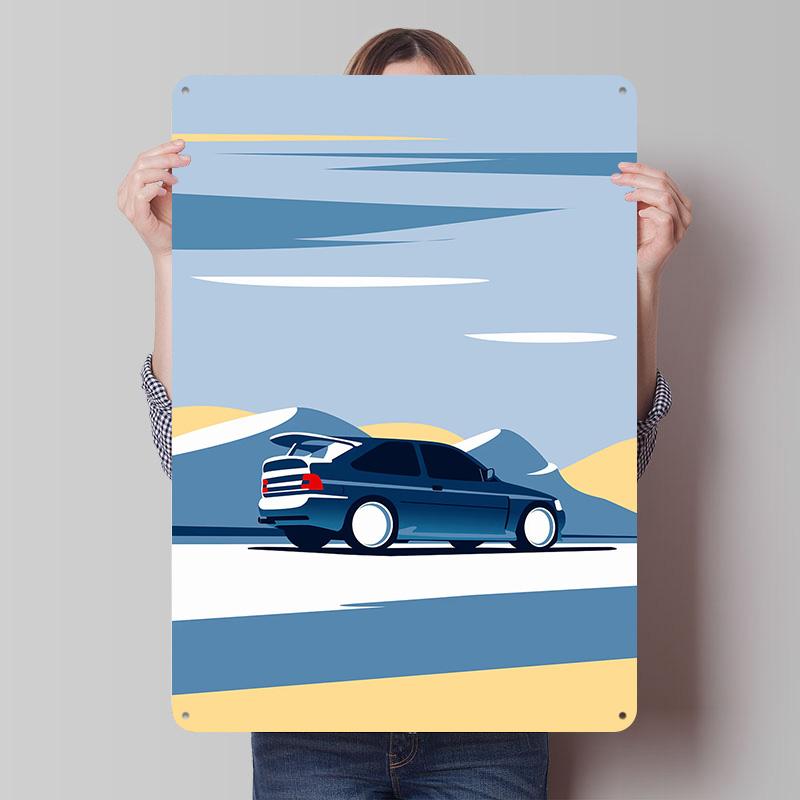 Cosworth Car Printed Poster Customized Wall Art Retro Vintage Metal Tin Signs for Garage Gaming Room Decoration Cozy Home Decor 7.9x11.8In(20x30cm)