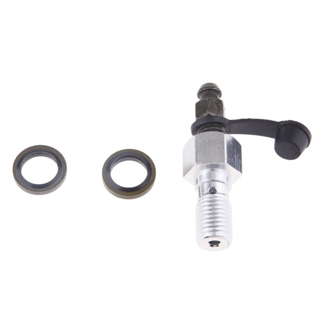 Motorcycle Brake Caliper Banjo Bolt Bleed Screw M10 X 1.25 Aluminum Nipple for Universal Master Cylinder Repair серебряный
