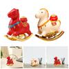 Rocking Horse Figurine Year Decoration Sculpture for Holiday Office Shelf Home