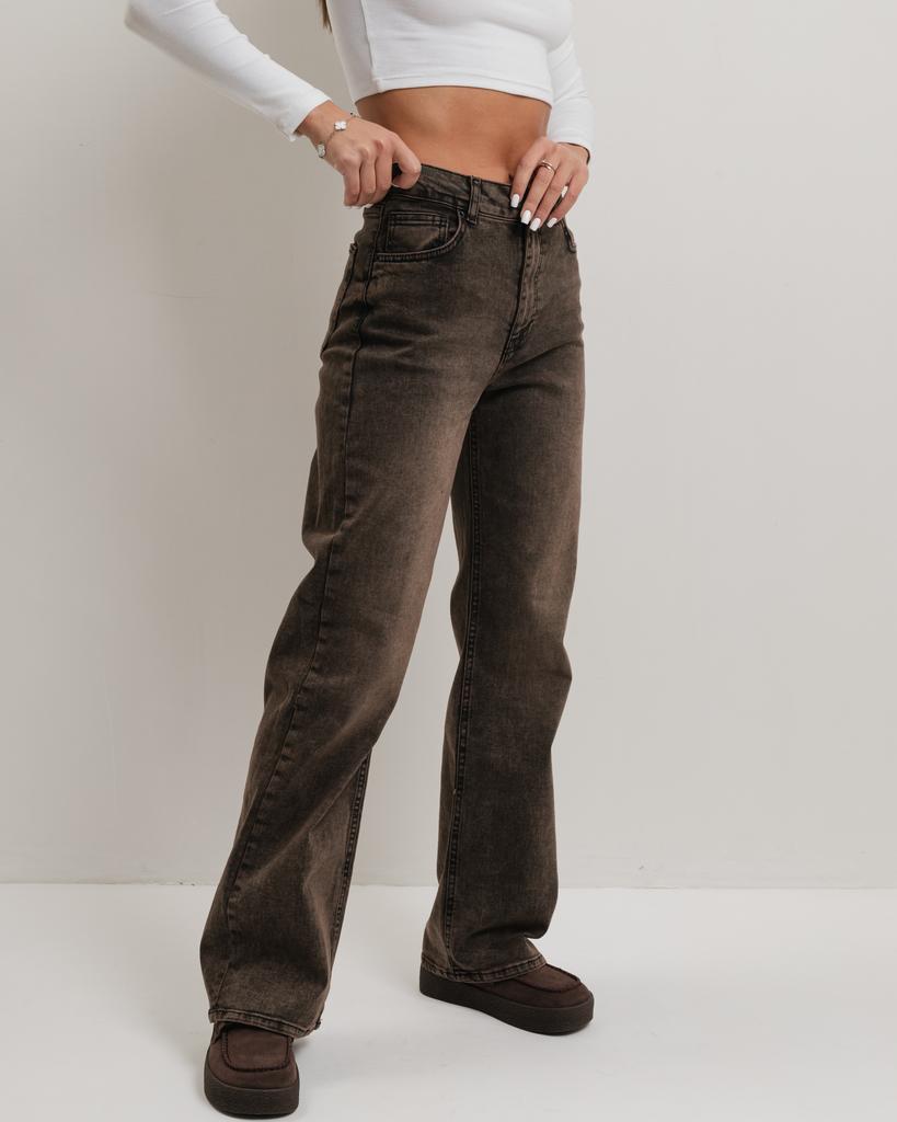 Джинсы женские It's Basic 3933 34 коричневые