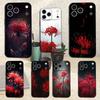 Rote Spinnenlilienblüten Hülle Für iPhone 12,14,15,16,11,17,13,X,Mini,SE,XS,Plus,Pro,Max,8,7,XR,Weiches Silikon Schwarz