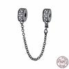 Stříbrný Křišťálový Pavé Bezpečnostní Řetízek Pevný Klip Pramen Přívěsek Vhodný pro Ženy Náramek Stříbrné Šperky Párty Narozeninový Dárek