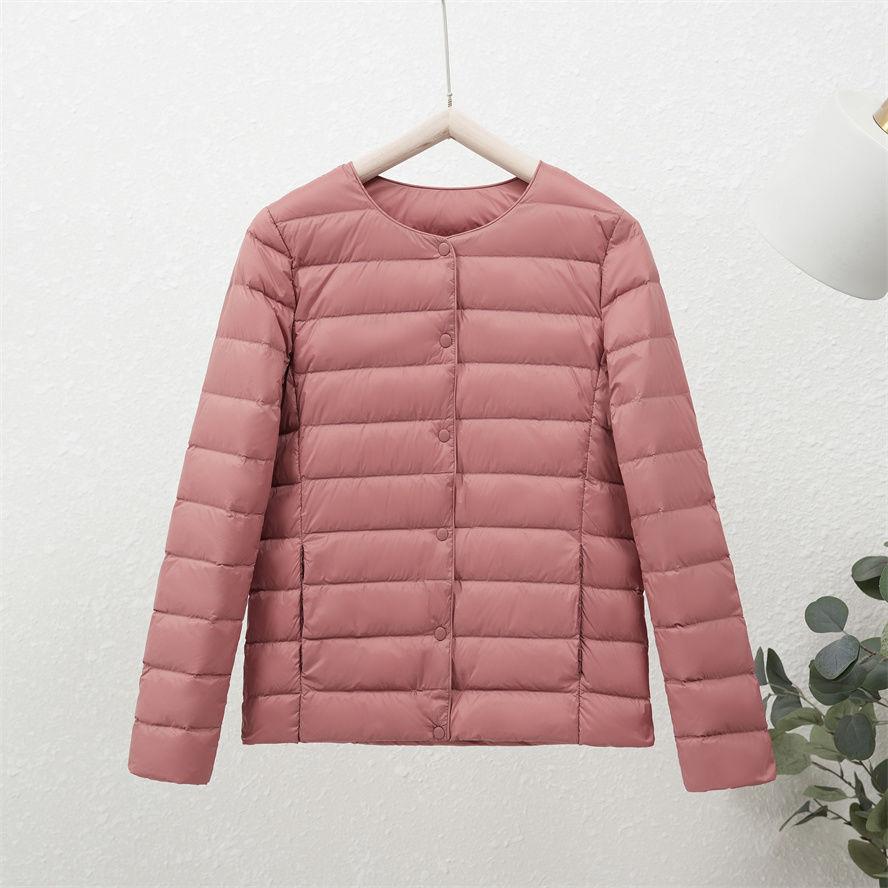 Lightweight and Warm White Duck Down Coat for Women, Simple and Stylish Outerwear