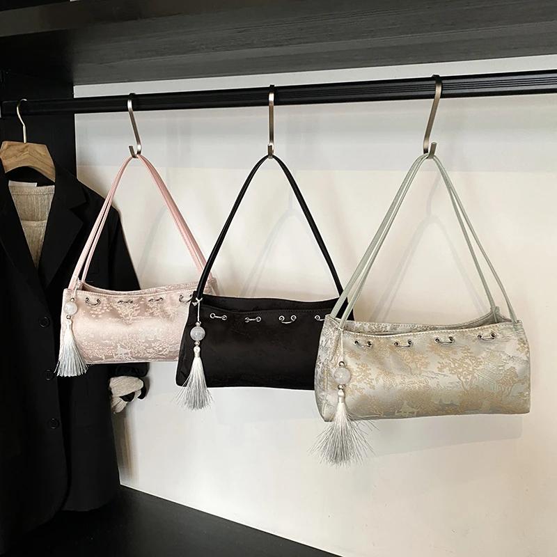 Seidenstickerei Natial-Stil Umhängetasche Frühling Neue Mode 2026 Damen Taschen Quasten-Trend Damen Handtaschen