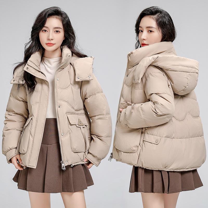 Short down cotton jackets, bread jackets, padded clothes, women's Korean loose autumn and winter jackets, thick padded jackets, new trends in 2025