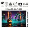 Sci-fi Style-Jack-o'-lantern,Bats,Ghost Design-Halloween Backdrop Banner for Photo Booth,Indoor/Outdoor,Event Party,Holiday