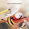 1 Set Cat Teaser Toy Vivid Exquisite Relieve Boredom Bee Shape Pet Cat Plush Squeaky Toy Pet Supplies