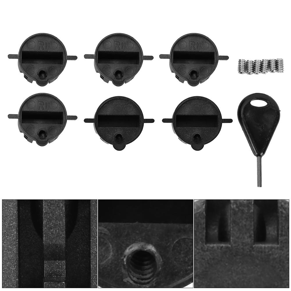 6pcs Plastic Cup Plug Surfboard   Round Surf Fin Plug   Box Fin Plug & Screw Key(Black)