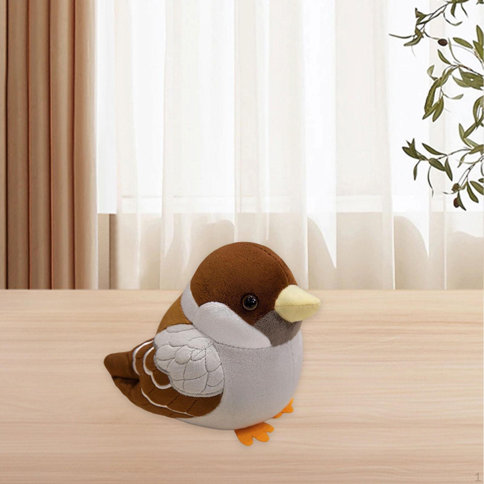 

Мягкая игрушка-птица в дизайне воробья для коллекционеров и детей 15cm