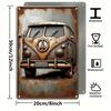 Letrero Metálico de Furgoneta Camper Vintage Decoración de Pared Símbolo de la Paz Póster de Aluminio