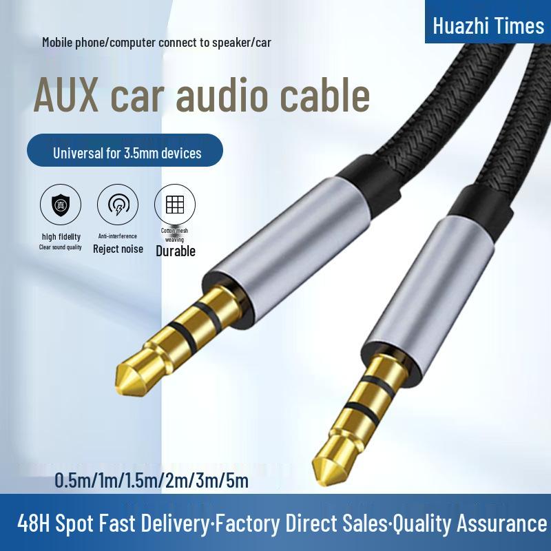 3.5mm Male-to-Male Audio Cable for Car, Mobile Phone, Headset, Computer, Sound Card Adapter