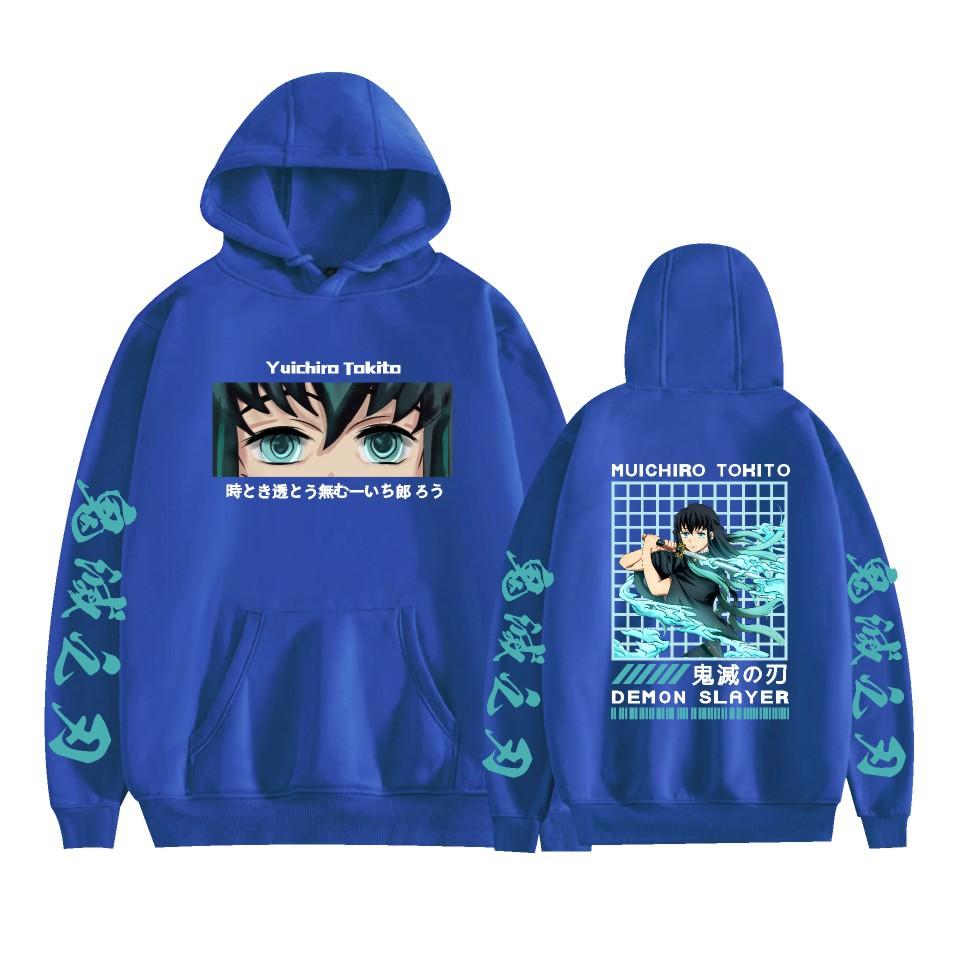 New Demon Slayer Japanese Anime Series Printed Men's Fashion Casual Hooded Long-sleeved Sweatshirt Adult Couple Pullover Top