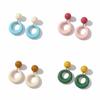 Colorful Round Drop Earrings Cute Contrast Color Eardrop  Summer Season