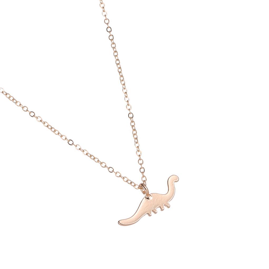 Korean Style Cute Dinosaur Dangle Necklace Women Alloy Pendant Adjustable Chain Wedding Girl Jewelry