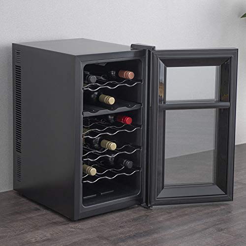 IRIS OHYAMA Peltier Wine Cellar 18 Bottles 50L Black IWC-P182A-B