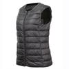 Women's Round Neck Sleeveless Lightweight Down Vest Plus Size Zip Up Puffer Gilet Warm Inner Wear Waistcoat For Autumn Winter