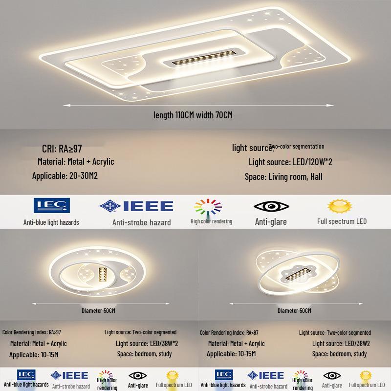 Modern LED Ceiling Light Set for Living, Dining, and Bedroom