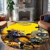 1pc Bumblebee1 Print Round Carpet Chair Round Carpet Suitable for Bedroom Living Room Home Decorative Carpet