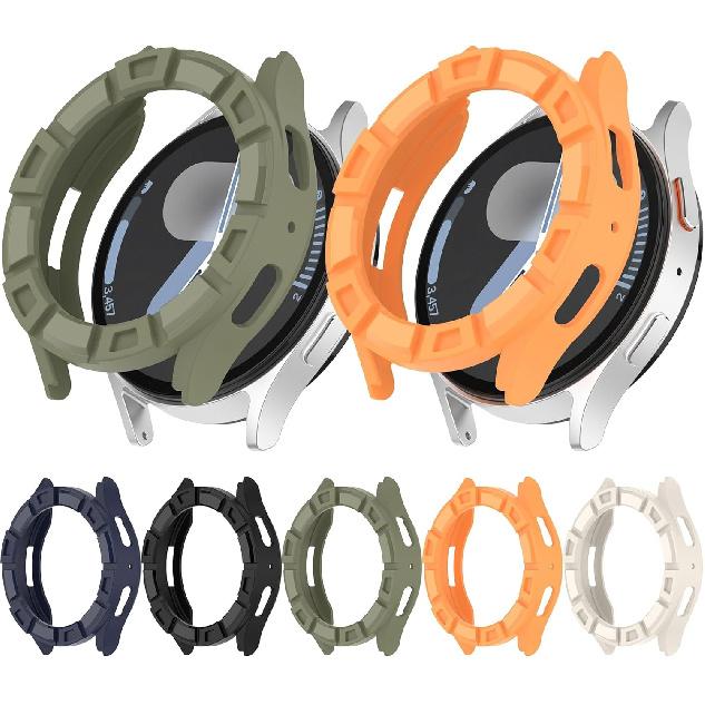 Compatible for Samsung Galaxy Watch FE/Galaxy Watch 7/Galaxy Watch 5/Galaxy Watch 4 40MM 44MM Case Protective Bumper Cover Case Accessories (5Colors,