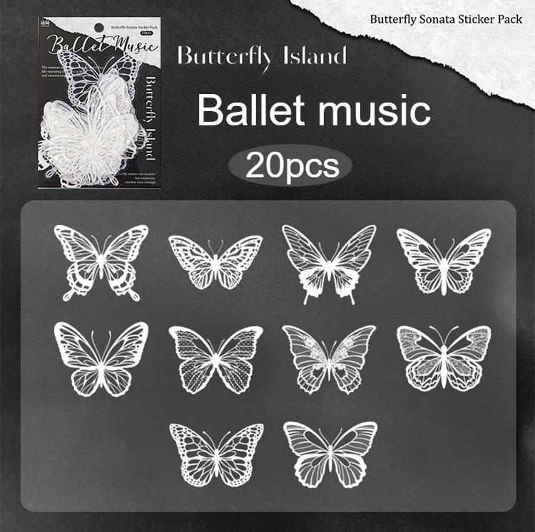 20pcs/set hot stamping PET shell light sticker butterfly DIY butterfly cake decoration party supplies butterfly cake ornaments