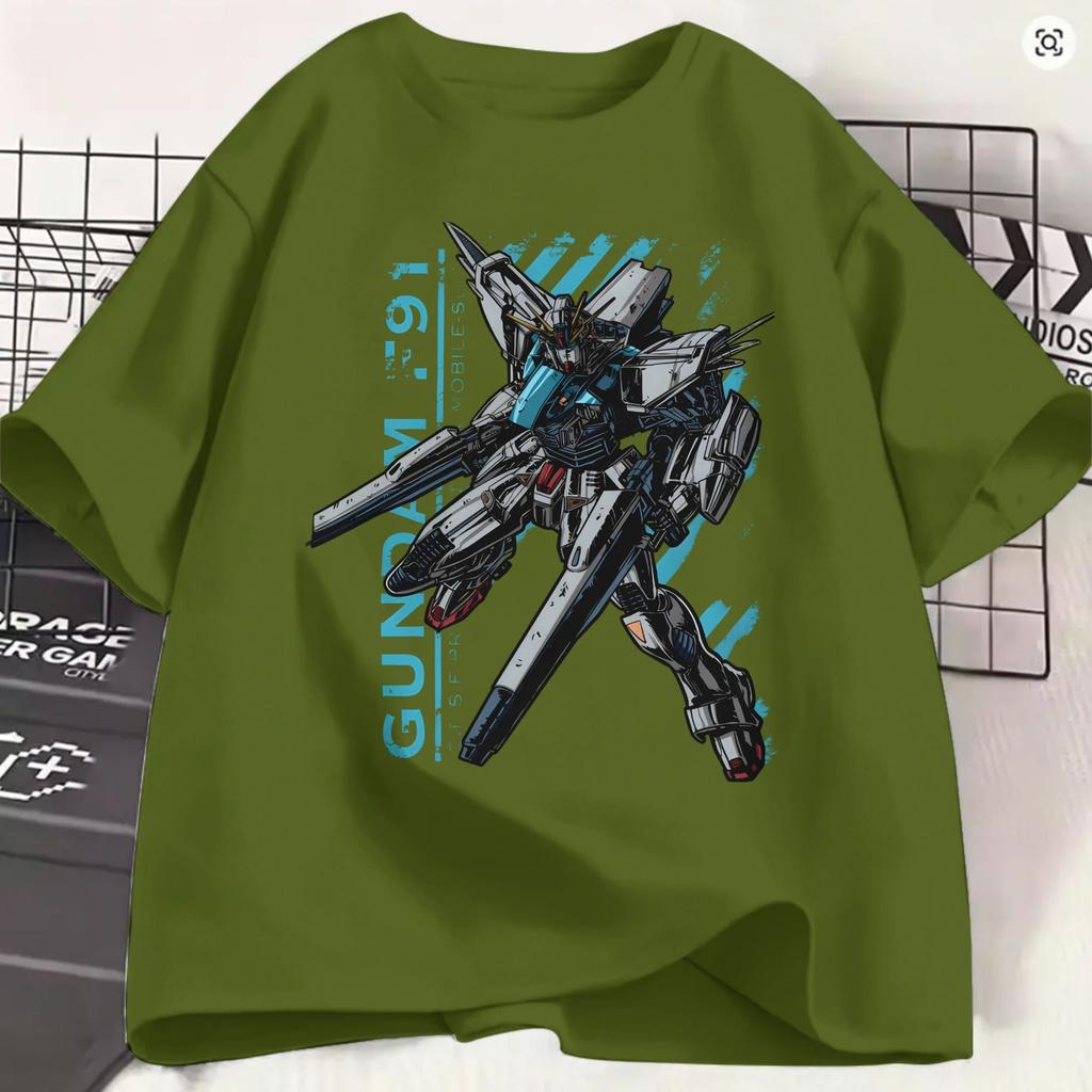 Gundam TShirt Summer Hippie T Shirts Unisex Pure Cotton O Neck 4xl 5xl 6xl Tees ShortSleeve Y2k Basic Tops