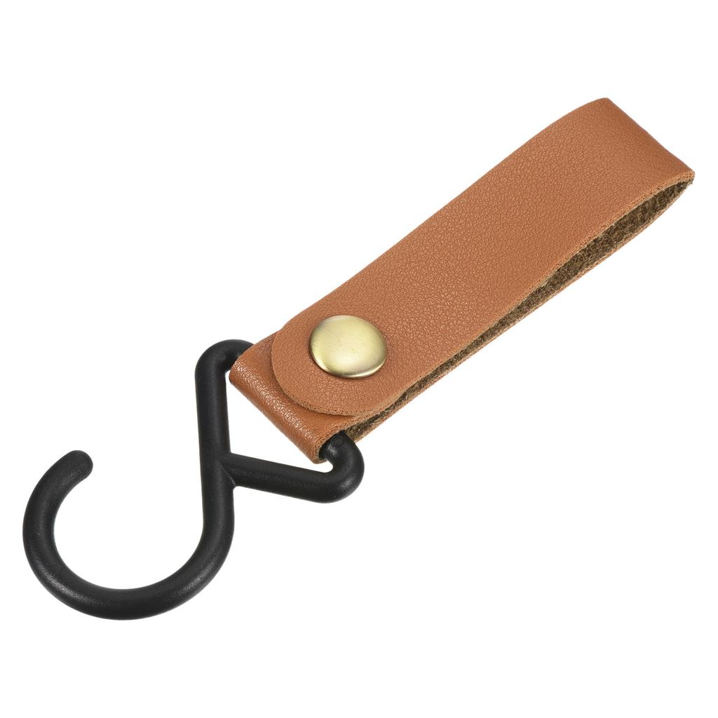 1/2/4pcs Outdoor Camping Triangle S-shaped Hook PU Leather Hook Wind Rope Keychain S Hook Tent PU Clothesline Hook Camping Hook