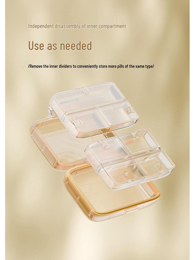 Portable 7-Grid Moisture-Proof Pill Box for Daily Medication