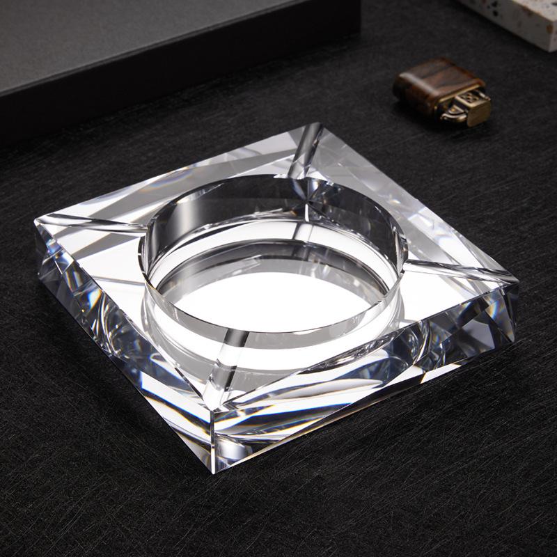 Crystal Glass Ashtray with Custom Logo for Home, Hotel, KTV Decor & Gifts