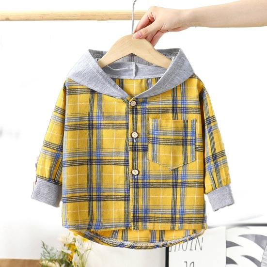 Bambini Plaid Felpa con Cappuccio Primavera Autunno Tasca sul Petto Chiusura con Bottoni Largo Casuale Ragazzi Ragazze Bambini Piccoli Bambini Maniche Lunghe Top Giacca