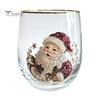 Decorative Party Drinkware Christmas Cocktails Glass, Santa Snowman Reindeer Tree Design Tumbler, 300ml Lead-free Wine Glasses Holiday for Cocktail