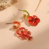 Lobster 3D Floral Statement Earrings Set Summer Boho Beach Vacation 4-Piece Nature-Inspired Dangles for Women Unique Resort Jewelry PD2553