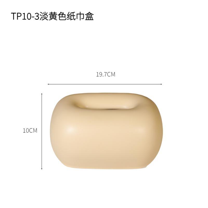 Ceramic Tissue Box Bedside Table Paper Towel Case Creative Round Corner Tissue Box Minimalism Coffee Table Desk Decoration