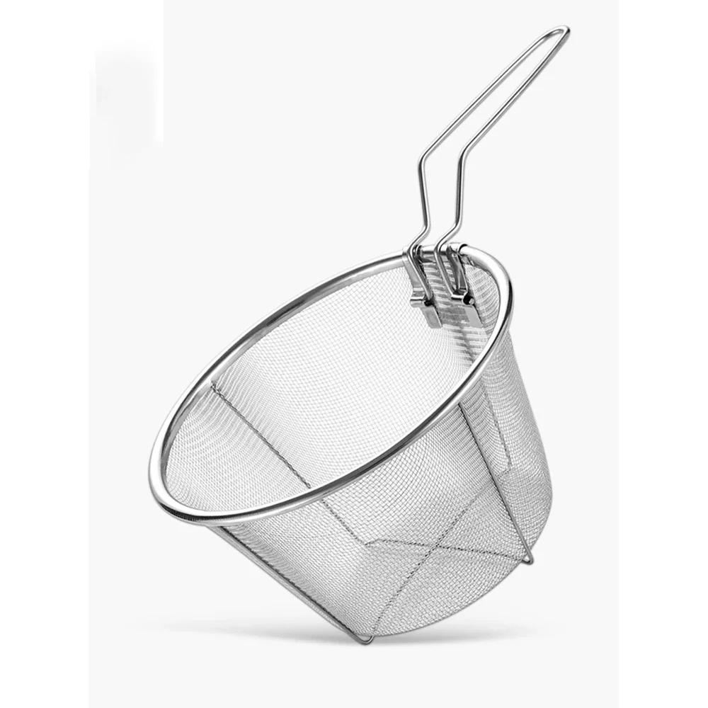 

1 шт.-Сито с сеткой для жарки Ло Мей Совок Сетка для жарки Корзина для жарки Картофель фри Кухонный Складной