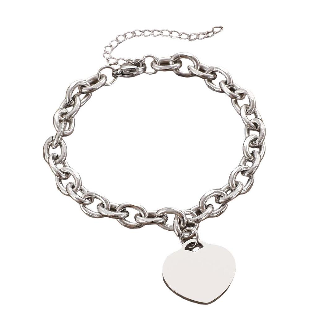 Mechanical Bear Heart Elastic Beaded Couple Bracelet - Stainless Steel Jewelry