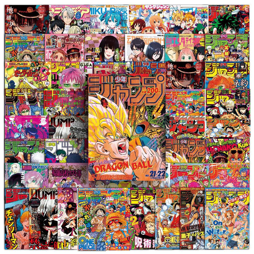 10/30/51pcs Mix Anime Stickers for Kids ONE PIECE Jujutsu Kaisen Dragon Ball Poster Sticker DIY Car Wall Cool Cartoon Decals Toy