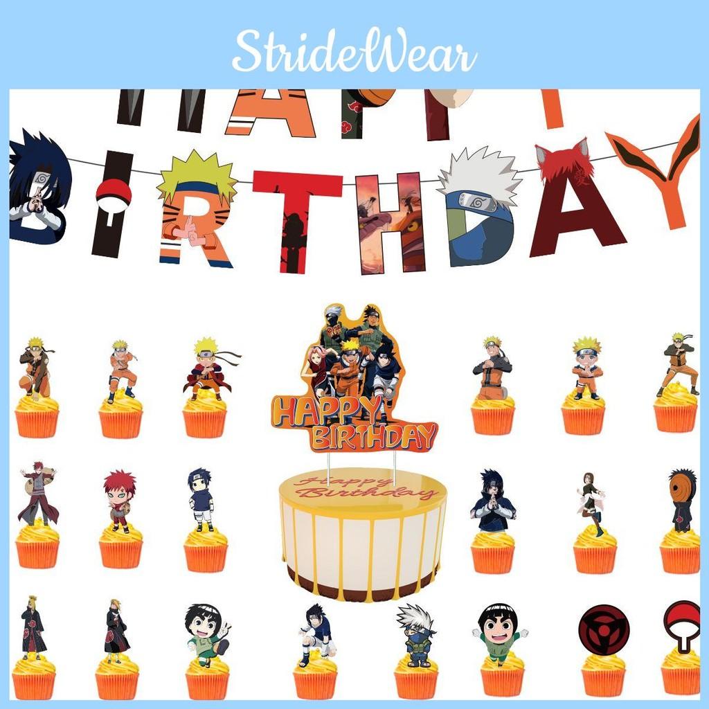 Themed Anime Naruto Birthday Party Ballon Banner Cake Topper Party Decoration