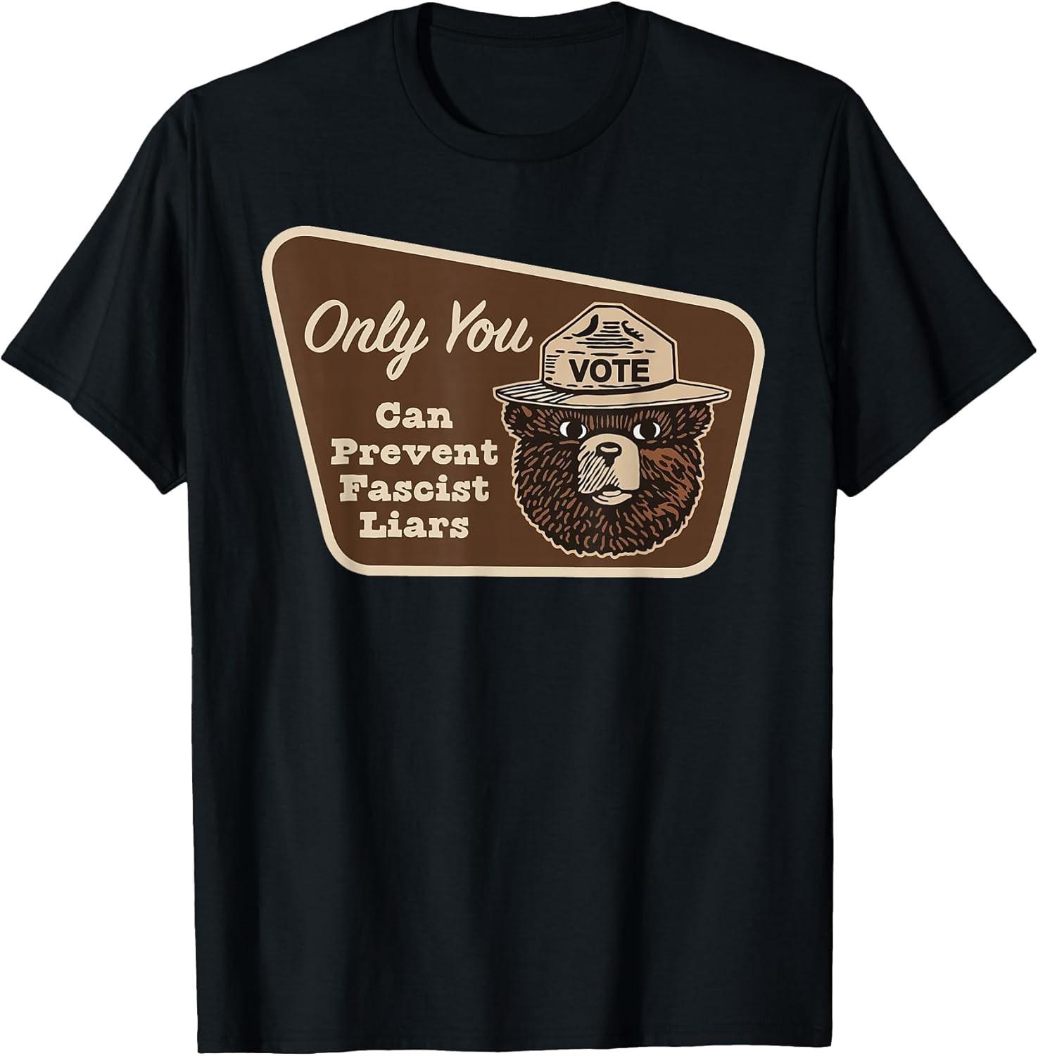 NEW Only You Can Prevent Fascist Liars T-Shirt - MADE IN USA S разноцветный