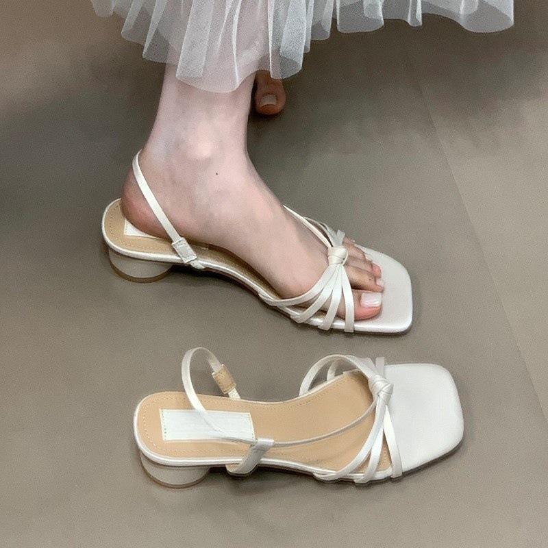 

Coarse heel design sense niche slippers women s 2025 summer new Mary Jane cross-strap sandals 39