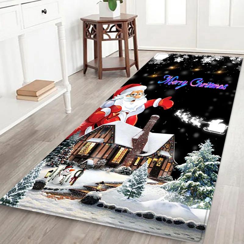 

Рождественский Санта Клаус Снеговик Кухня Прихожая Балкон Дорожки Коврики Новый год Рождественские украшения Спальня Входной коврик 40x60cm 16x24inch