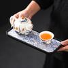 Creative Kung Fu tea set Absorbent tea tray Household dry brewing plastic ceramic quick drying tea tray Small