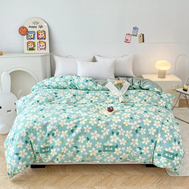 1Pc Printing Cotton Duvet Cover No filler,Breathable Skin Friendly Fabric Comfortable Plants and Flowers pattern,Bedroom Bedding